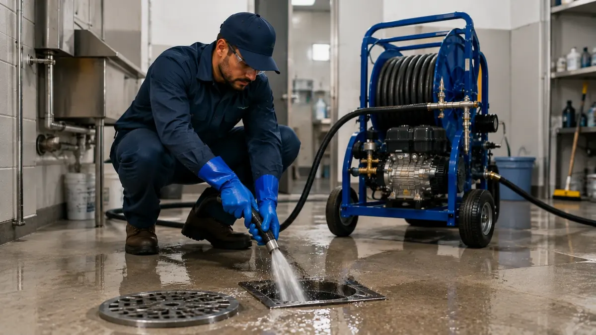 Floor Drain Hydro Jet Cleaning in Templeton