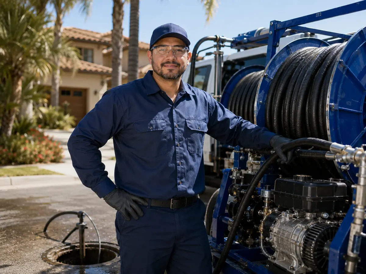 Hydro jet sewer cleaning in Templeton