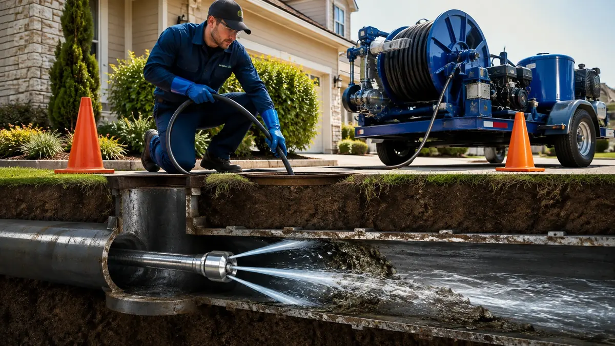 Main Sewer Line Hydro Jet Cleaning in Templeton
